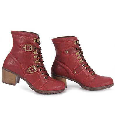 Bota Coturno Dariely 114/03434 - Vinho